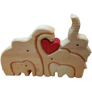 Holzpuzzle Elefantenfamilie