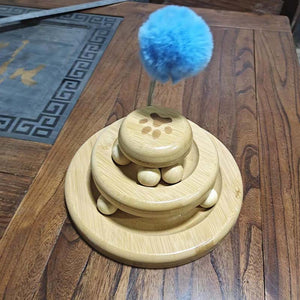 Katzenspielzeugkarussell aus Massivholz