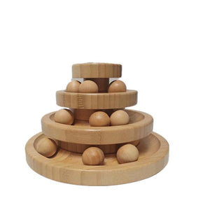 Katzenspielzeugkarussell aus Massivholz