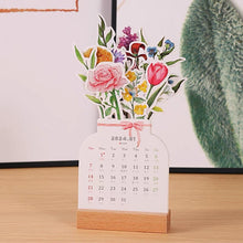 Laden Sie das Bild in den Galerie-Viewer, 2024 Schreibtischkalender mit Holzrahmen