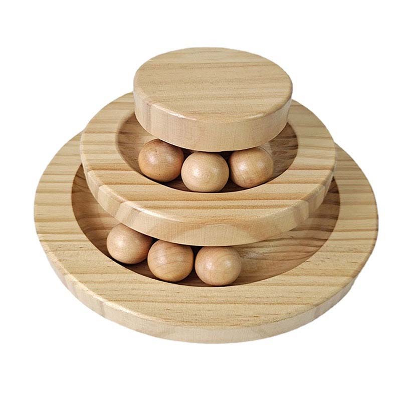 Katzenspielzeugkarussell aus Massivholz