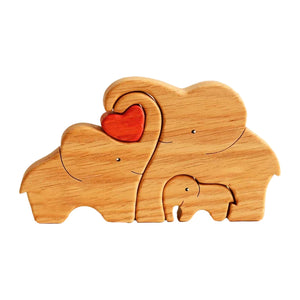 Holzpuzzle Elefantenfamilie