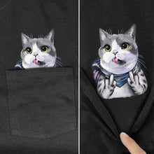 Laden Sie das Bild in den Galerie-Viewer, 😾🖕Katzenmotiv T-Shirt mii Mittelfinger