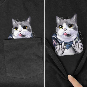 😾🖕Katzenmotiv T-Shirt mii Mittelfinger