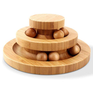 Katzenspielzeugkarussell aus Massivholz