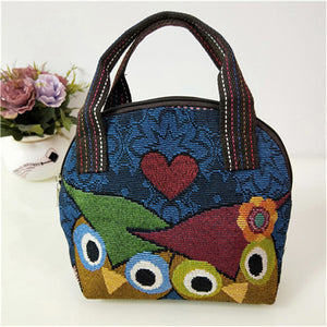 Bestickte Tasche aus Muschelsegeltuch