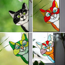 Laden Sie das Bild in den Galerie-Viewer, Handgefertigter Gebeizter Katzen-Sonnenfänger für Fenster