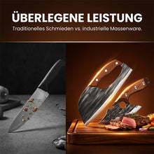 Laden Sie das Bild in den Galerie-Viewer, Premium-Set aus handgeschmiedetem Kochmesser und Hackmesser