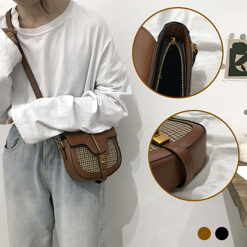 Vintage Karierte Umhängetasche