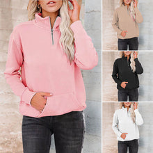 Laden Sie das Bild in den Galerie-Viewer, Einfarbiges Sweatshirt mit Reißverschluss
