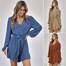 Laden Sie das Bild in den Galerie-Viewer, Einfarbiger Lässiger Shorts-Overall