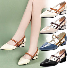 Laden Sie das Bild in den Galerie-Viewer, Sandalen mit spitzer Zehenpartie und niedrigem Absatz