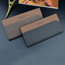 Laden Sie das Bild in den Galerie-Viewer, Herren lange modische weiche Geldbörse in Kontrastfarbe