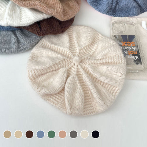 Handgestrickte Kürbismütze