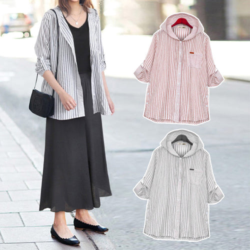 Modisches Langärmeliges Damnehemd mit Kapuze