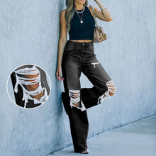 Laden Sie das Bild in den Galerie-Viewer, Damen Lässige Jeans mit weitem Bein im Herbst