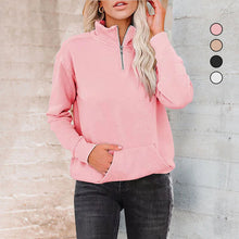 Laden Sie das Bild in den Galerie-Viewer, Einfarbiges Sweatshirt mit Reißverschluss