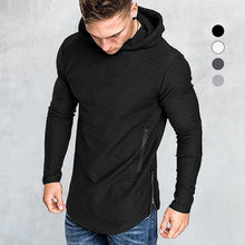 Laden Sie das Bild in den Galerie-Viewer, Einfarbiges Langärmeliges T-Shirt mit Kapuze