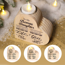 Laden Sie das Bild in den Galerie-Viewer, An meine Tochter/Sohn Kerzenhalter aus Holz, Hand-Schütteln Herzkerzenhalter