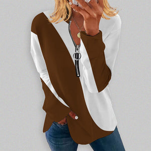 Langärmliges T-Shirt mit Farbblockdesign