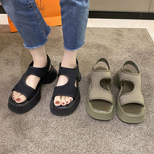 Laden Sie das Bild in den Galerie-Viewer, Neue Einfarbige Sommersandalen Mit Dicker Sohle