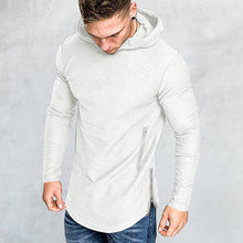 Laden Sie das Bild in den Galerie-Viewer, Einfarbiges Langärmeliges T-Shirt mit Kapuze