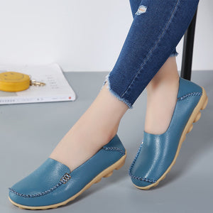 Einfarbige Leichte Lederschuhe Mit Weicher Sohle