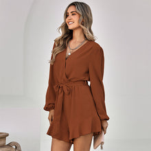 Laden Sie das Bild in den Galerie-Viewer, Einfarbiger Lässiger Shorts-Overall