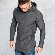 Laden Sie das Bild in den Galerie-Viewer, Einfarbiges Langärmeliges T-Shirt mit Kapuze