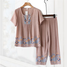 Laden Sie das Bild in den Galerie-Viewer, Zweiteiliger Sommer Baumwoll-Flachs-Freizeitanzug