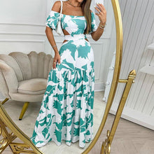 Laden Sie das Bild in den Galerie-Viewer, Langes Schulterfreies Strandkleid