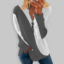 Laden Sie das Bild in den Galerie-Viewer, Langärmliges T-Shirt mit Farbblockdesign