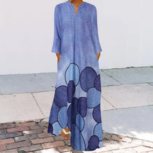 Laden Sie das Bild in den Galerie-Viewer, Langärmliges Lässiges Damenkleid mit Rundhalsausschnitt