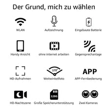 Laden Sie das Bild in den Galerie-Viewer, 4K-WLAN-Kamera mit zwei Objektiven
