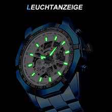 Laden Sie das Bild in den Galerie-Viewer, Mechanische Skelettuhr mit Stahlband