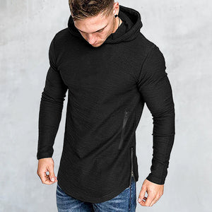 Einfarbiges Langärmeliges T-Shirt mit Kapuze
