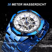 Laden Sie das Bild in den Galerie-Viewer, Mechanische Skelettuhr mit Stahlband