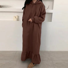 Laden Sie das Bild in den Galerie-Viewer, Hoodieförmiges Kleid mit Kapuzen