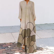 Laden Sie das Bild in den Galerie-Viewer, Langärmliges Lässiges Damenkleid mit Rundhalsausschnitt