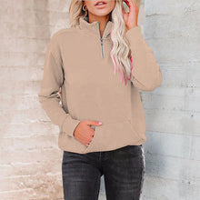 Laden Sie das Bild in den Galerie-Viewer, Einfarbiges Sweatshirt mit Reißverschluss