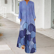 Laden Sie das Bild in den Galerie-Viewer, Langärmliges Lässiges Damenkleid mit Rundhalsausschnitt