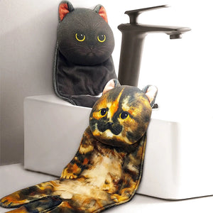 Süßes Katzenhandtuch