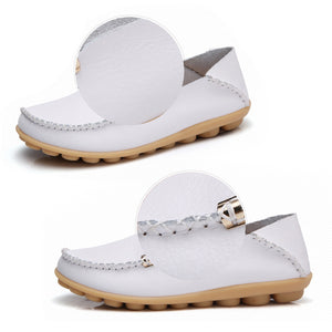 Einfarbige Leichte Lederschuhe Mit Weicher Sohle