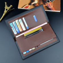 Laden Sie das Bild in den Galerie-Viewer, Herren lange modische weiche Geldbörse in Kontrastfarbe