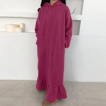 Laden Sie das Bild in den Galerie-Viewer, Hoodieförmiges Kleid mit Kapuzen