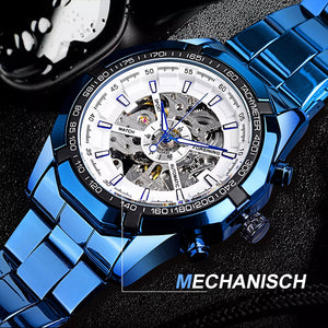 Mechanische Skelettuhr mit Stahlband