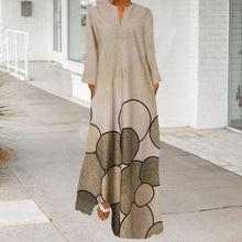 Laden Sie das Bild in den Galerie-Viewer, Langärmliges Lässiges Damenkleid mit Rundhalsausschnitt