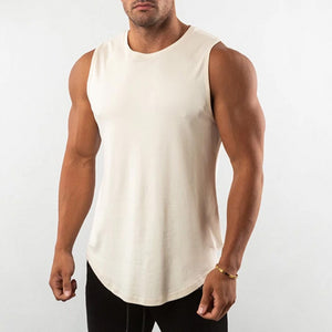 Einfarbige Fitnessweste mit Rundhalsausschnitt für Herren