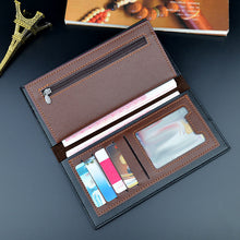 Laden Sie das Bild in den Galerie-Viewer, Herren lange modische weiche Geldbörse in Kontrastfarbe