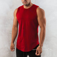 Laden Sie das Bild in den Galerie-Viewer, Einfarbige Fitnessweste mit Rundhalsausschnitt für Herren